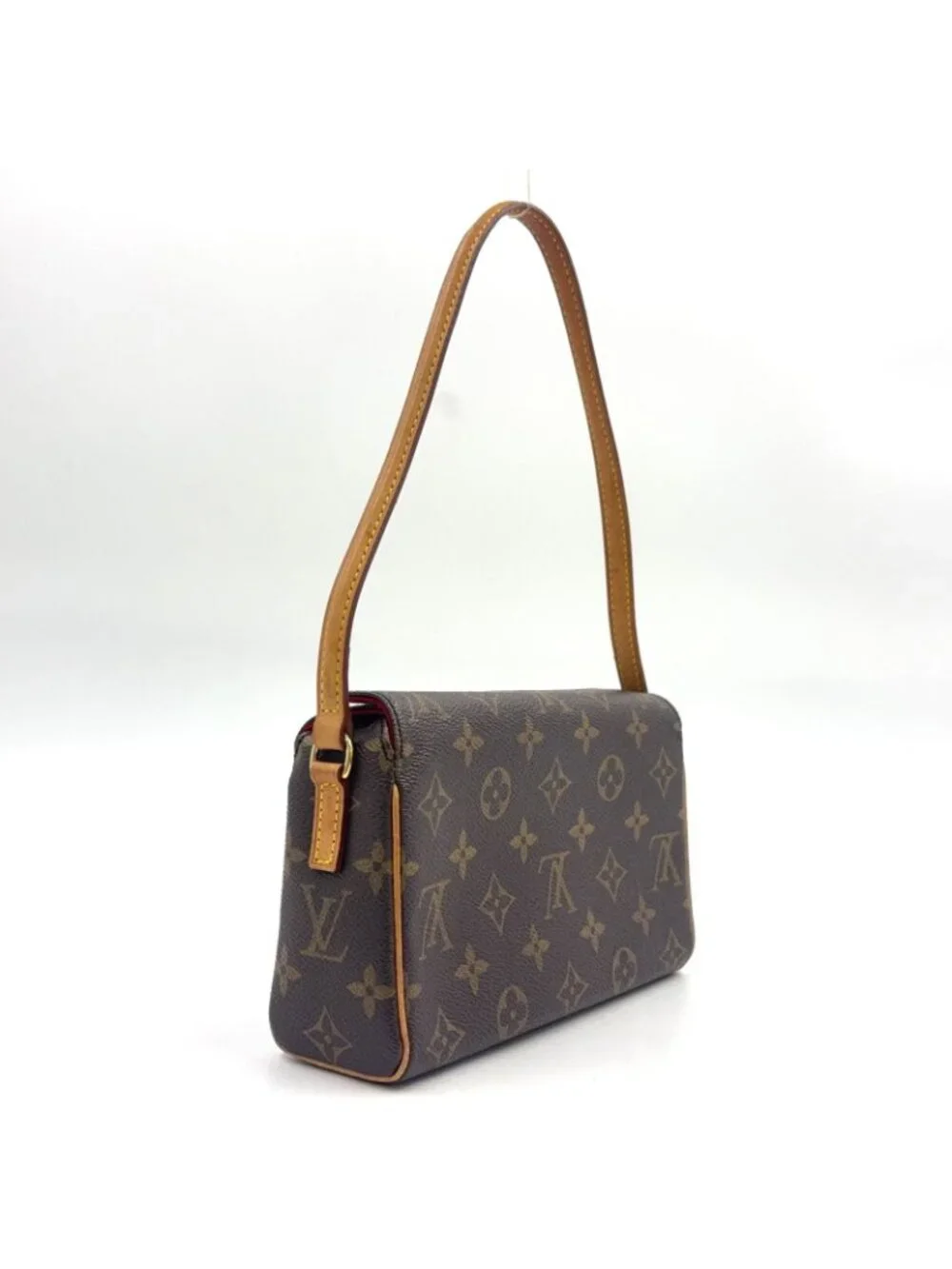 Louis Vuitton Recital Monogram Leather Brown Handbag Gold